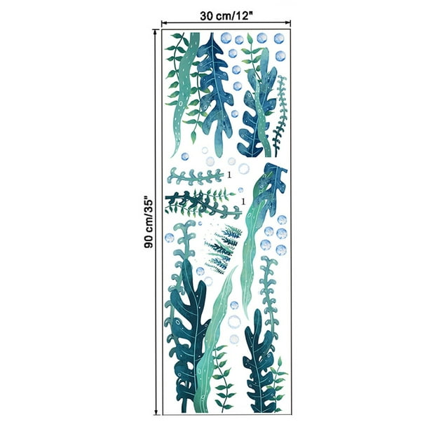 RW-6793 Removable 3D Under The Sea View Grass Wall Decal DIY Ocean Coral  Seaweed Wall Stickers Murals Peel and Stick Home Wall Decor for Kids  Bedroom