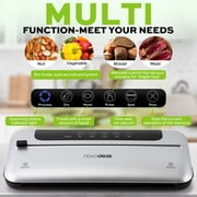 NOVODESK Vacuum Sealing Machine with 12 Bags, 80Kpa Food Sealer Machine,Wet and Dry Food Storage, Built-in Cutter, Compact Design