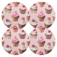thumbnail image 3 of Round Grid Placemat ,One Sizex1, Round Placemat, PVC Plate Mat，15.4 Inch Non-Slip and Heat Resistant, Table Placemat, Dining Room Placemat Pink Cupcake, 3 of 7