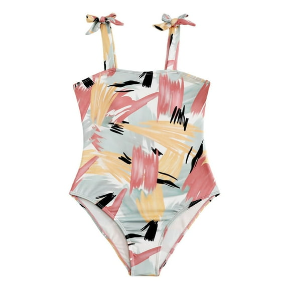 Rhuody 12-13 Years Swim Suits For Teen Girls One Pieces Swimwear Summer Crisscross To Dyeing Printing Floral Print Swimsuit Lovely Girl Clothes Light Gray