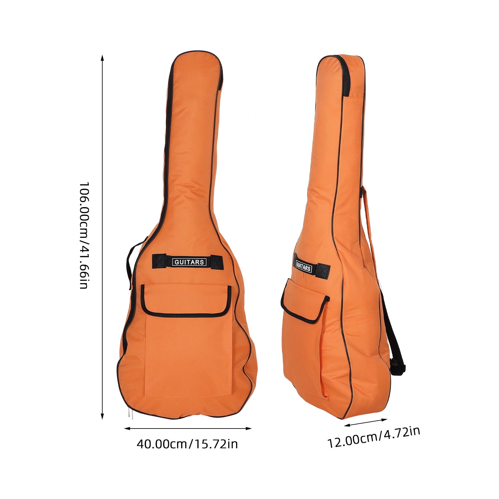 OUNONA Orange Acoustic Bass Guitar Case with Ultrathick Padding and Dual Shoulder Straps for Easy Carry