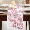 thumbnail image 3 of Table Runners 72 Inches Long Dress Scarves, Spring Peach Flowers Farmhouse Kitchen/Dining Table Runner, Coffee Tablerunners, Pink Botanical Floral Leaves Branch 18x72 Inch, 3 of 9