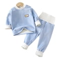 thumbnail image 5 of Acaics Girls' 2 Piece Ribbed Tracksuit Set: Color Block Crew Neck Long Sleeve Cuffed Jogger Outfit, Soft Daily Loungewear for Girls Ages 6 Months–6, 5 of 7