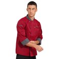 thumbnail image 4 of JanJean Unisex Double-Breasted Chef Coat Long Sleeve Restaurant Kitchen Cooking Chef Jacket Uniform Red 4XL, 4 of 7