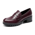 thumbnail image 1 of Mocasines de Plataforma con Tacón Grueso para Mujer DREAM PAIRS Burdeos Talla 8, 1 of 8