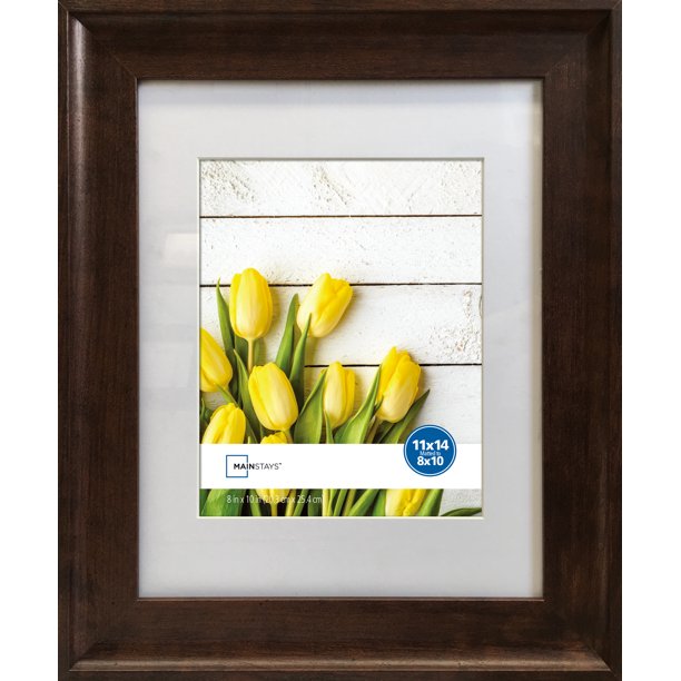 Mainstays Brown 11x14 matted to 8x10 Scoop Gallery Wall Picture Frame