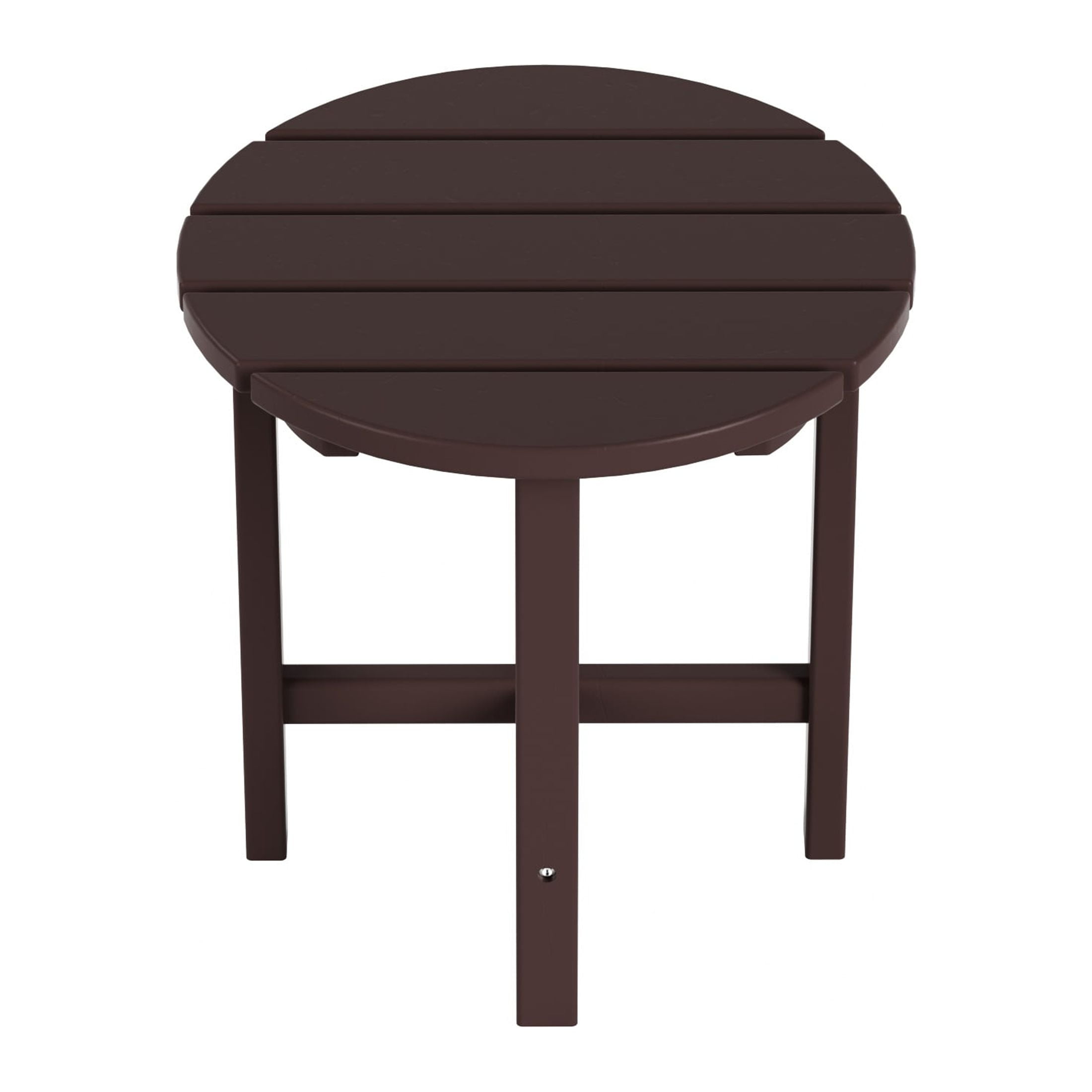 Garden 18" Inch Round Plastic Outdoor Patio Side Table, Dark Brown