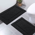 thumbnail image 1 of Juego de alfombras de baño SHACOS Super Soft Black, 2 piezas, 80 x 50 cm, 1 of 9