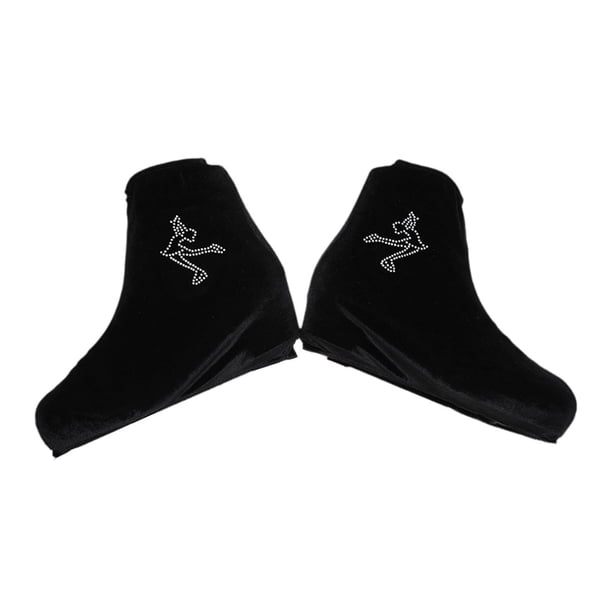 Fundas para botas de patinaje, protectores portátiles para patines de hielo para patinaje artístico. Negro