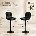thumbnail image 5 of Walktory Set of 2 Swivel Adjustable PU Leather Counter Height Bar Stools Black, 5 of 8