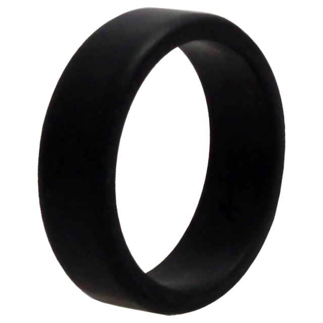 Anillo de boda de silicona de 2 capas biselado de 8 mm - Negro de ROQ para hombre - Anillo de 13 mm