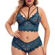 thumbnail image 1 of Gibobby Conjuntos de bragas de encaje Conjunto de lencería de 2 piezas de talla grande para mujer con sujetador de tiras y bragas(Azul, G), 1 of 5