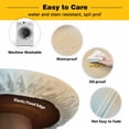 thumbnail image 3 of Elastic Fitted Round Tablecloth, Teal Ombre Waterproof Stretch Table Cover for 55"-60" Tables, Modern Yellow Gradient Farmhouse Art Washable Outdoor Tablecloths for Patio, Picnic, Camping, 3 of 9
