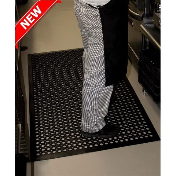 Durable  36 x 60 in. Workstation Edge Anti-Fatigue Mat, Black