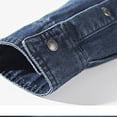 thumbnail image 6 of CHEEREAM Men's Long Sleeve Double Pocket Snap Denim Shirt Lapel Button Down Casual Slim Fit Shirts Jacket Light Blue M, 6 of 9