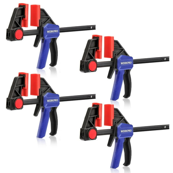 Pinzas de barra WORKPRO 6 para carpintería, abrazadera/esparcidor con una sola mano