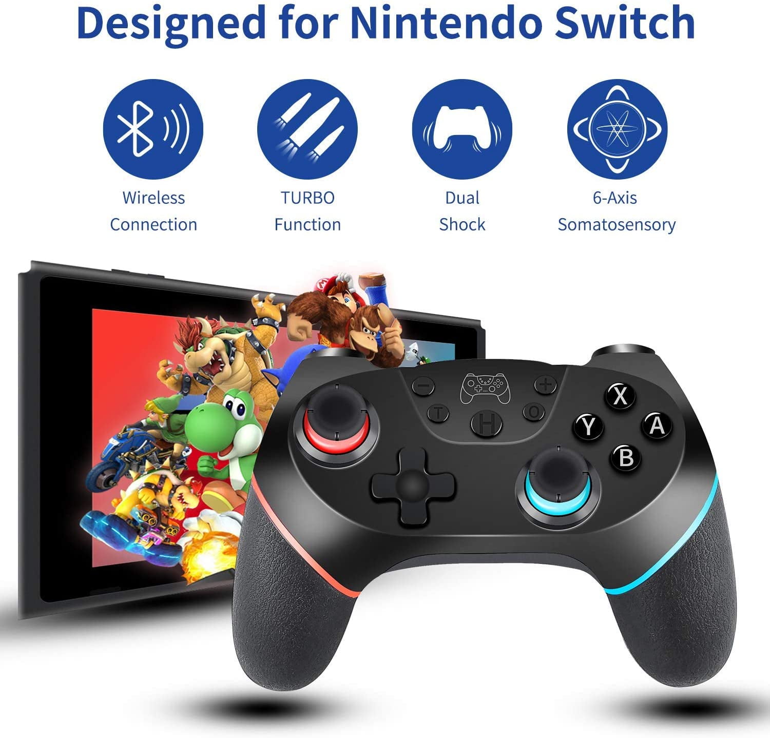 wireless switch pro controller gamepad joypad remote joystick for nintendo switch console