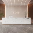 thumbnail image 2 of Clinic White Reception Desk Clinic Parental Advisory Checkout Counter Shop Cash Desk Luxury Information Mostrador Bar Furniture My Lux Decor Round, 2 of 8