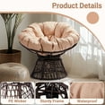 thumbnail image 4 of Ktaxon Papasan Chair, 38" Patio 360-Degree Swivel Papasan Seating with Cushion & Handwoven Wicker, Comfy Rotating Lounge Chair for Living Room Bedroom Garden, Beige, 4 of 8
