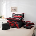 thumbnail image 6 of Manfei Teens Boys Racing Car Twin Bedding Sets 7-Piece,Extreme Sport Bedding Comforter Set Microfiber,Geometric Plaid Breathable Sheet Sets,Microfiber Bedroom Decor,Reversible, 6 of 8