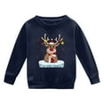 thumbnail image 4 of PMVFHDE Liquidation Chandails Graphiques pour Enfants Automne et Hiver à Manches Longues Chandail à Capuchon à Col Rond Imprimé de Noël pour Garçons et Filles Plus Manteau à Capuchon Chaud Chandails pour Enfant, Marine, 7-8 Ans, 4 of 4