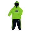 ADIDAS Little Boys Tracksuit Sweat Suit Active Wear 2-Piece Set (Bright Green/Navy Blue, 2T)