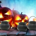 thumbnail image 3 of Halloween Mini Cauldron Candy Bucket Kettle,Halloween Witches Cauldron Candy Holder Pot for Party Decorations Supplies, 3 of 9