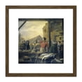 thumbnail image 1 of Van Regemorter Fish Market In Antwerp Painting 8X8 Inch Square Wooden Framed Wall Art Print Picture with Mount, 1 of 4