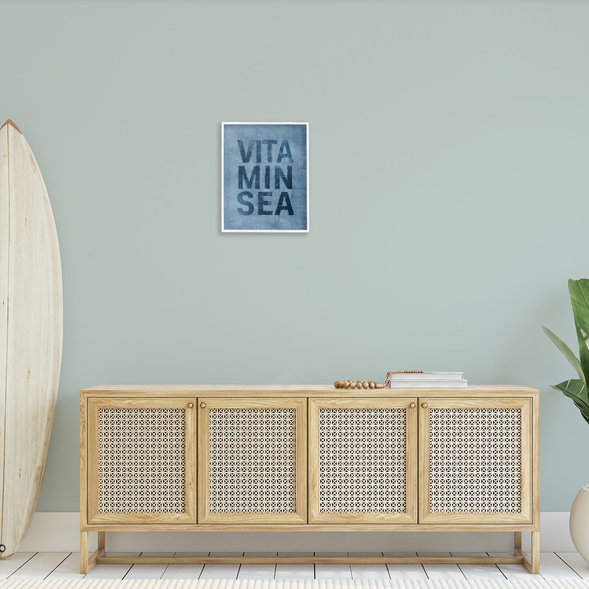 Stupell Industries Vitamin Sea Phrase Nature Painting White Framed Art Print Wall Art, 16 x 20