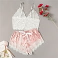 thumbnail image 4 of Women's Plus Size Spaghetti Strap Lace Trim Bralette and Shorts Sleepwear Pajama Lingerie Set, 4 of 4
