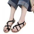 thumbnail image 2 of Flats Sandals for Women, Comfortable Arch Support Walking Shoes Athletic Flip Flop Sandals for Beach Vacation Travel Wedding, Black, 2 of 5