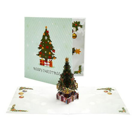 KABOER 5pcs Christmas Greeting Cards 3D Christmas Tree Creative Gifts  Handmade Cards Beat Wishes for Wife, Girls, Husband, your