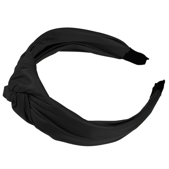 Vocoste 1 Pc Knotted Headband, Faux Leather Hairband for Women, Black, 1.57inches Wide