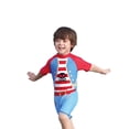 thumbnail image 5 of Rash Guard for Boys Toddler Baby Boys Dinosaur Crocodile Prints One Piece Swimsuit with Swim Cap Quick Dry Surf Suit Upf 50+ Toddler Bathing Suit Watermelon Red 1 Years-2 Years, 5 of 6