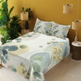 thumbnail image 2 of Ambesonne Eucalyptus Leaves Fitted & Top Sheet Set with Shams, Pastel Meadow, Laurel Green Blue Cream, 2 of 5