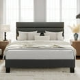 thumbnail image 2 of Full Size Bed Frame with Adjustable Headboard, Linen Fabric Upholstered and Wooden Slats Support, Heavy Duty Mattress Foundation, No Box Spring Needed, Easy Assembly, 2 of 9