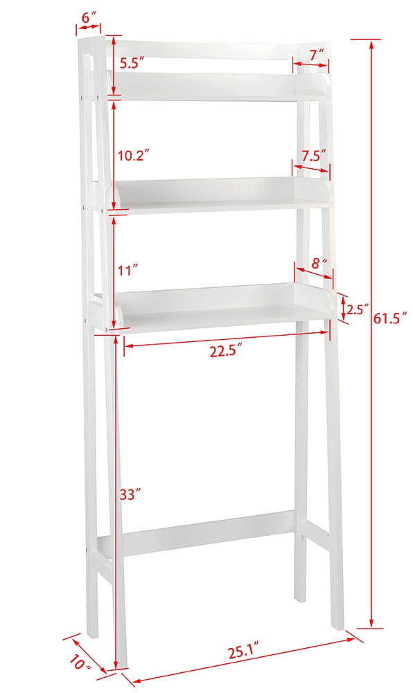 STAROUS Over The Toilet Storage Shelf, 3-Tier Over Toilet Bathroom Organizer, Above Toilet Shelves, Bathroom Spacesaver, White