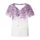 thumbnail image 4 of Blusa de manga corta con cuello en V informal para mujer a la moda, camisetas de verano Pompotops  hkajfhjk471696, 4 of 5