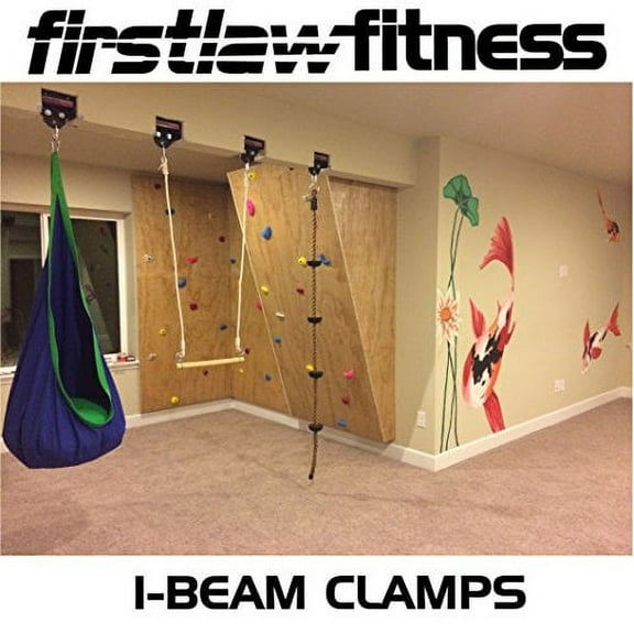 5.0" Wide I-Beam Clamp - 1000 LBS Load Rating - (Set for 5.0" Wide I-Beam) - for Gymnastic Rings - Climbing Ropes - Heavy Bags - Multi-Fitness