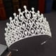 thumbnail image 3 of Zhuge Tiara de boda para novia, diadema de princesa, corona de novia, joyería para el cabello con diamantes de imitación de cristal, decoración para novia, cumpleaños, graduación, boda (plateada), 3 of 5