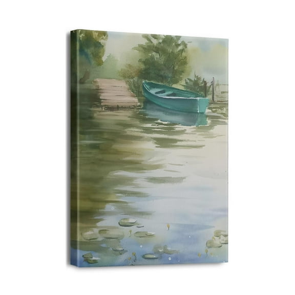 Seaside Splendor Abstract Beach Scene Wall Art, 12x16 Canvas for Bedroom Decor