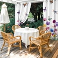 thumbnail image 4 of Outdoor Curtains for Patio Waterproof, Spring Flowers Outdoor Privacy Panels Grommet, Watercolor Butterfly Dragonfly Daisy Country Blackout Outside Curtains for Porch/Cabana 54"x84", 1 Panel, 4 of 8
