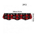 thumbnail image 3 of 2Pcs Christmas Theme Fireplace Scarf,Wavy Plaid Mantel Runner for Fireplace,Holiday Fireplace Runner Decor for Home Cozy Spooky Winter Decor, 3 of 7