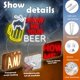 thumbnail image 4 of Letrero LED de neón Ao Yee ZGL Beer para decoración de pared, 35 x 30 cm, 4 of 6