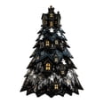 thumbnail image 2 of DIY Halloween Fabric Tree with Haunted House Topper, Dark Blue Night Sky Patchwork, Spooky Village Scene Tabletop Centerpiece for Mantel, Village Style, 1 Count, 2 of 8