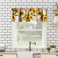 thumbnail image 2 of Retro Sunflower Kitchen Valance, Sunflower Blossoms On Vintage Newspaper Rustic Farmhouse Flower Print Blackout Short Window Curtain for Living Room Bedroom, 54x18in, 2 of 5