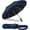 blue, variant on 42-Inch Umbrella , Windproof Automatic Open/Close with Carabiner Handle, UPF 99+ UV Protection Folding Travel Umbrella for Rain and Sun