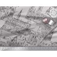 thumbnail image 3 of Soimoi Grey Cotton Duck Fabric London Theme Architectural Decor Fabric Printed Yard 42 Inch Wide, 3 of 3