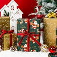 thumbnail image 4 of OM Christmas Wrapping Paper Roll, Deep Green Gift Wrapping Paper, Christmas Santa Claus and Reindeers Pattern Foil Gift Wrap with Metallic Shine for Holiday Packaging (17 Inch X 33 Feet), 4 of 15