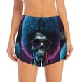 thumbnail image 2 of Pofeuu Punk Style Blue Haired Skull Print Women's Athletic Shorts Running Workout Shorts Tummy Control Quick Dry Gym Shorts with Pockets Double layer sports shorts-X-Large, 2 of 7